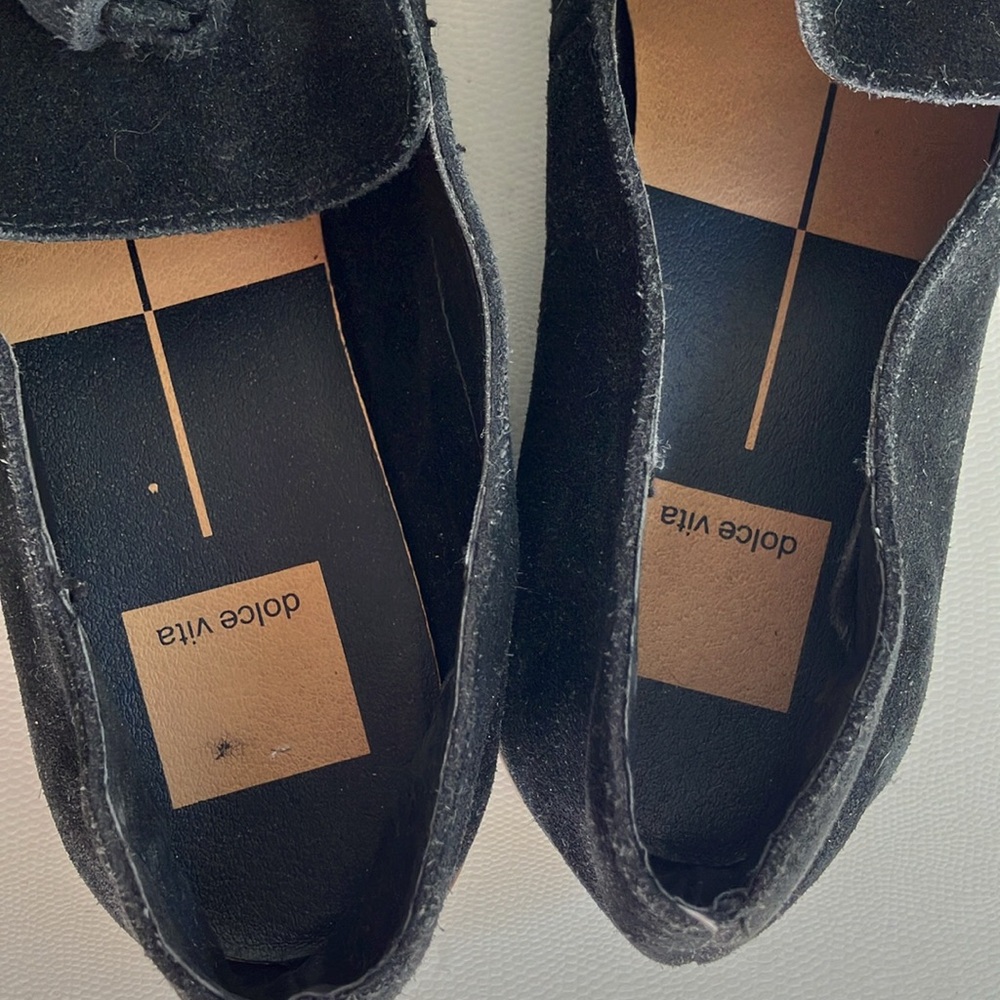 Dolce Vita Chelsy Black Suede Double Tassel Loafer size 8 - Picture 6 of 8